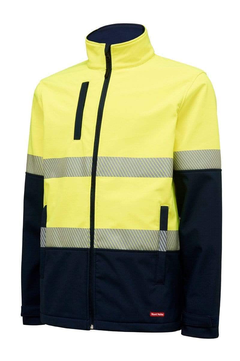 Hard Yakka Softshell Hi Vis Jacket Y06800 Work Wear Hard Yakka Yellow/Navy S 